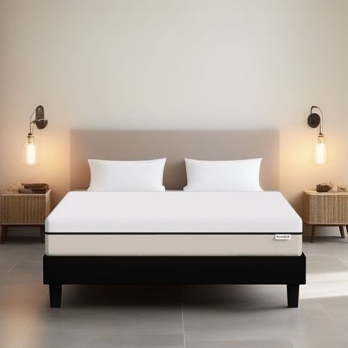 Ensemble Sommier 90x190 Tissu Noir + Matelas Hybride à Ressorts Ensachés Accueil Mémoire De Forme