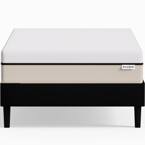 Ensemble Sommier 90x190 Tissu Noir + Matelas Hybride à Ressorts Ensachés Accueil Mémoire De Forme