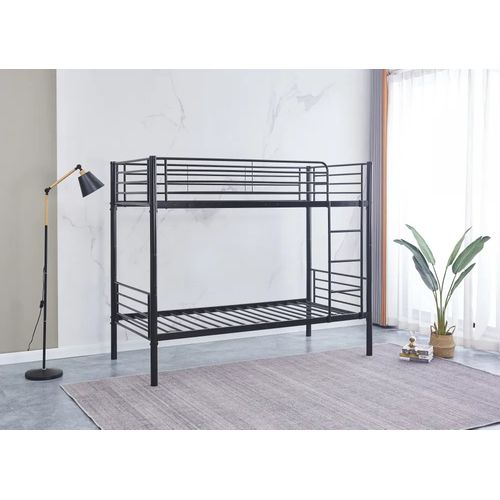 Lit Superposé Séparable Métal Noir 2x90x190 Cm Luna