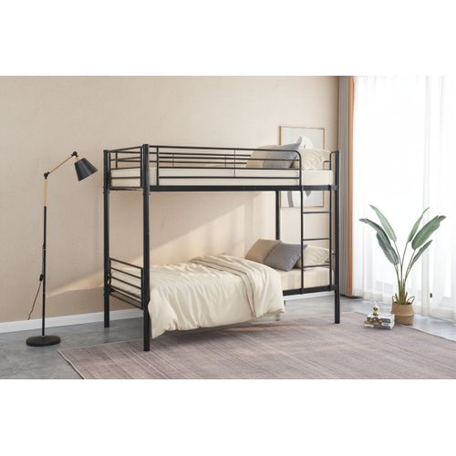 Lit Superposé Séparable Métal Noir 2x90x190 Cm Luna