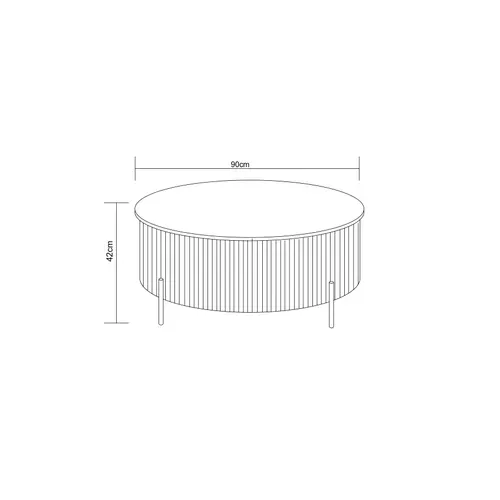 Table Basse Ruby Ronde Plateau Céramique Effet Travertin Noir Pied Métal Noir D90xh45 Cm