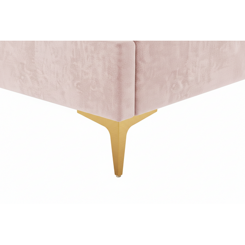 Lit Enfant 90x190 Cm Tissu Rose Sommier Inclus Boudoir