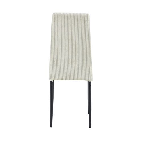 Lot 4 Chaises Salle à Manger Klarna Tissu Côtelé écru Pieds Métal Noir
