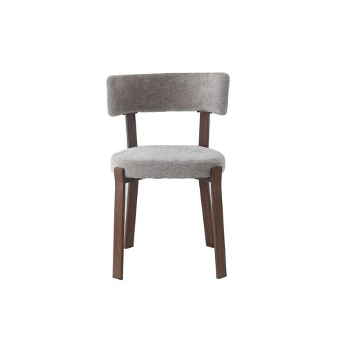 Lot De 4 Chaises De Salle à Manger En Tissu Moka Pied Effet Noyer Nordik
