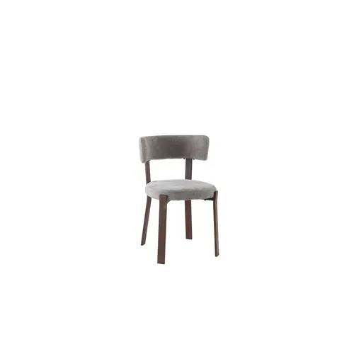 Lot De 4 Chaises De Salle à Manger En Tissu Moka Pied Effet Noyer Nordik