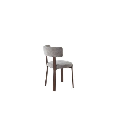 Lot De 4 Chaises De Salle à Manger En Tissu Moka Pied Effet Noyer Nordik