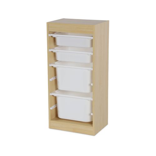 Meuble De Rangement Naturel Enfant 4 Bacs De Rangement