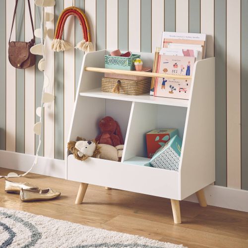 Meuble De Rangement Enfant. Blanc. 2 Compartiments