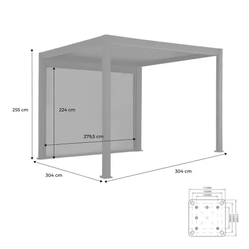 Pergola Avec Store Bioclimatique Aluminium Et Textilène Triomphe Anthracite 3x3 M Lames Orientables