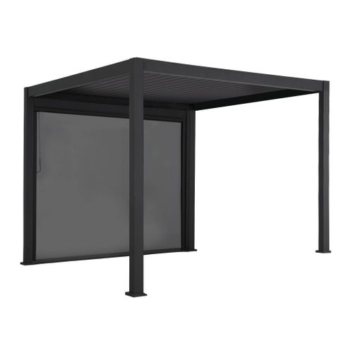 Pergola Avec Store Bioclimatique Aluminium Et Textilène Triomphe Anthracite 3x3 M Lames Orientables
