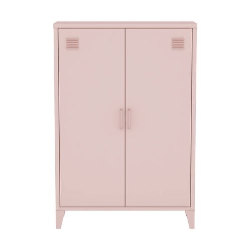 Commode/armoire En Métal Rose. 2 Espaces De Rangement. Casiers