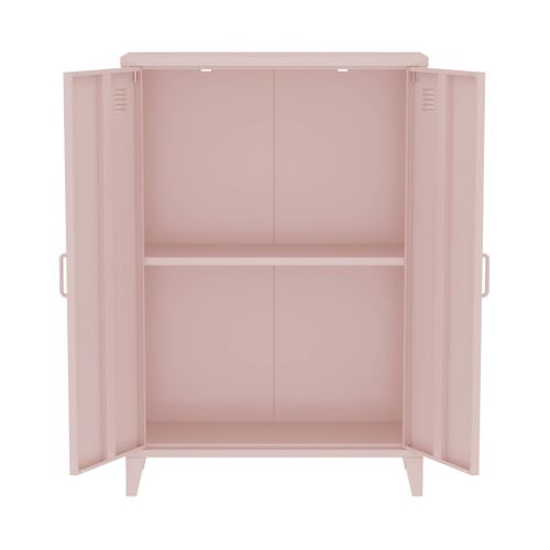 Commode/armoire En Métal Rose. 2 Espaces De Rangement. Casiers