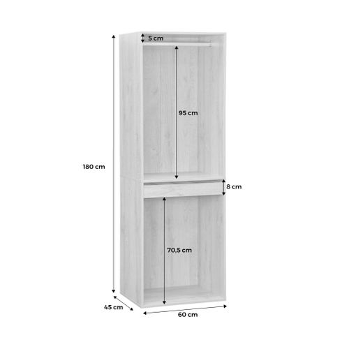 Module Dressing Avec Penderie Et Porte-pantalons. Noyer. Panneaux Stratifiés