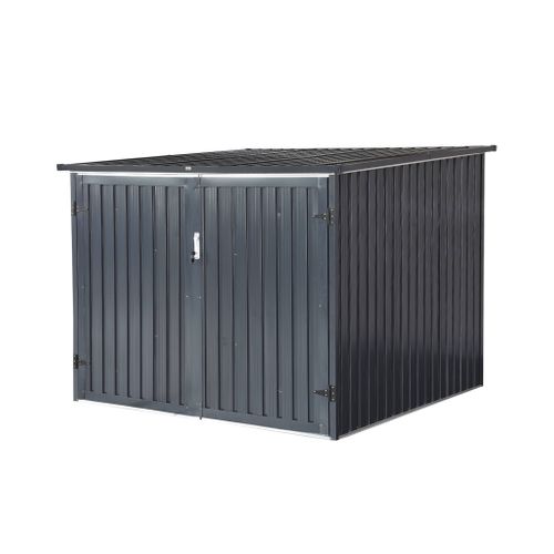 Abri à Vélo. Rangement 4 Vélos. Gris En Acier Galvanisé. L 203 X P 198 X H 157 Cm