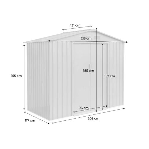 Abri De Jardin En Métal - Houtland. 2.71 M² Anthracite - Cabane à Outils Avec Double Portes
