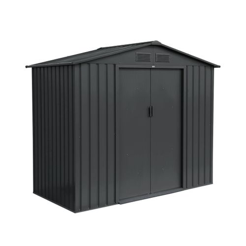 Abri De Jardin En Métal - Houtland. 2.71 M² Anthracite - Cabane à Outils Avec Double Portes