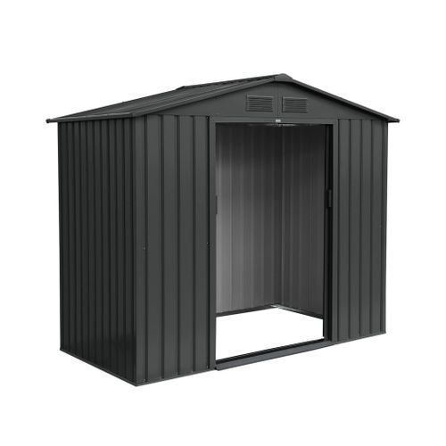Abri De Jardin En Métal - Houtland. 2.71 M² Anthracite - Cabane à Outils Avec Double Portes