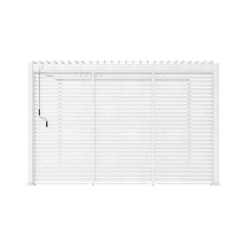 Persienne 100cm Pour Pergola Bioclimatique Triomphe. Côté 3m. Panneau Brise Vue. Aluminium. Blanc