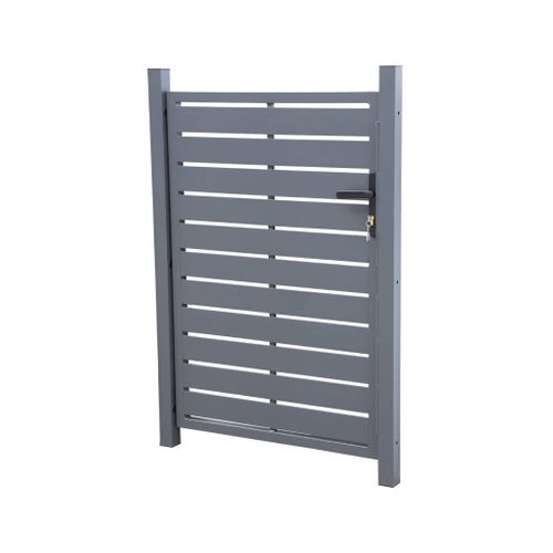 Portillon De Jardin 100 X 146 Cm En Aluminium Anthracite Avec Serrure Et Poignée. Anthracite.