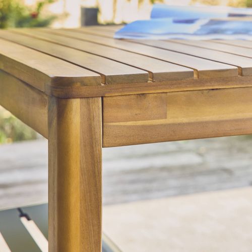 Table De Jardin Senora Acacia Naturel Avec Coins Arrondis. 8 Places. 160 X 90 X 75 Cm