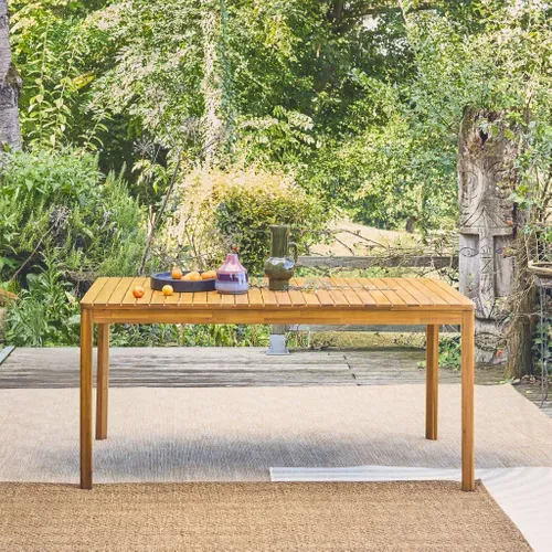 Table De Jardin Senora Acacia Naturel Avec Coins Arrondis. 8 Places. 160 X 90 X 75 Cm