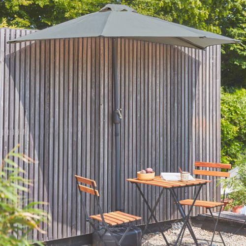 Demi-parasol De Balcon D.250cm – Calvi – Droit. Mât Central En Aluminium Avec Manivelle