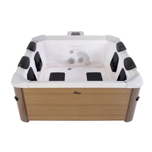 Spa Rigide 6 Places Hydromassages. 4 Coussins. Oslo Amber. L 160 X P 160 X H 65 Cm. Beige