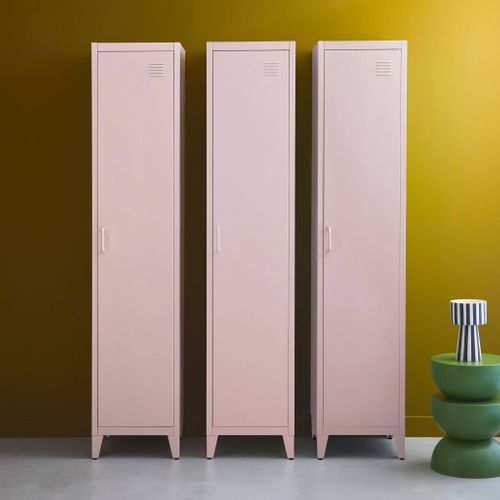 Armoire Chambre Enfant En Acier Rose. 4 Espaces De Rangement. Casier. L 38 X P 38 X H 180 Cm