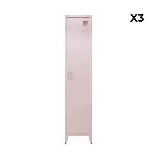 Armoire Chambre Enfant En Acier Rose. 4 Espaces De Rangement. Casier. L 38 X P 38 X H 180 Cm