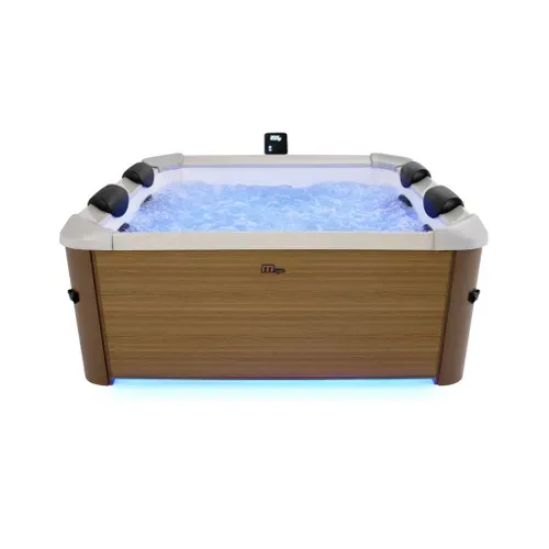 Spa Rigide 6 Places Hydromassages. 4 Coussins Avec Housse De Protection. Oslo Amber. Beige.