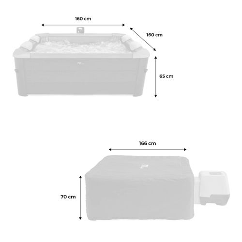 Spa Rigide Oslo Sapphire Mspa 6 Personnes Gris. 4 Coussins. Bâche Incluse + Housse Thermique.
