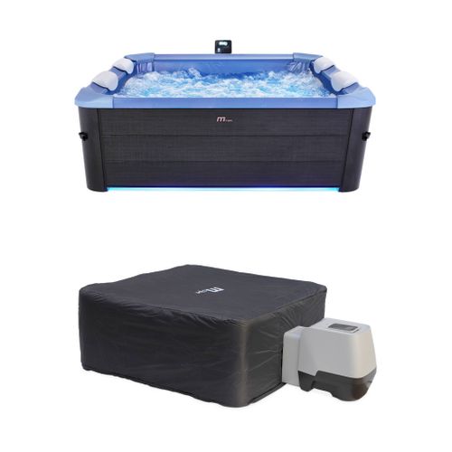 Spa Rigide Oslo Sapphire Mspa 6 Personnes Gris. 4 Coussins. Bâche Incluse + Housse Thermique.