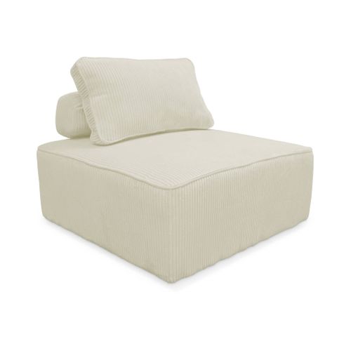 Ensemble Chauffeuses Lao Pour Canapé Modulable En Velours Côtelé 3 Places Crème