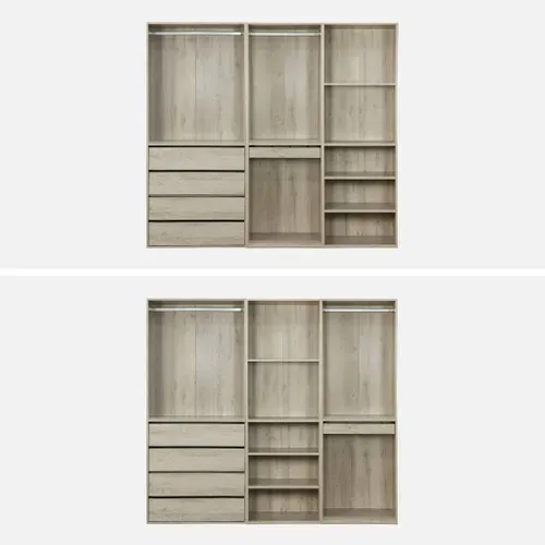 Kit Dressing Modulable Avec 3 éléments. étagères. Tiroirs. Penderie. Porte Pantalons. Coloris