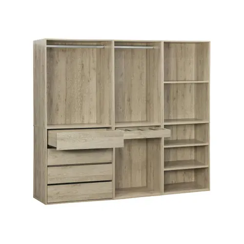 Kit Dressing Modulable Avec 3 éléments. étagères. Tiroirs. Penderie. Porte Pantalons. Coloris