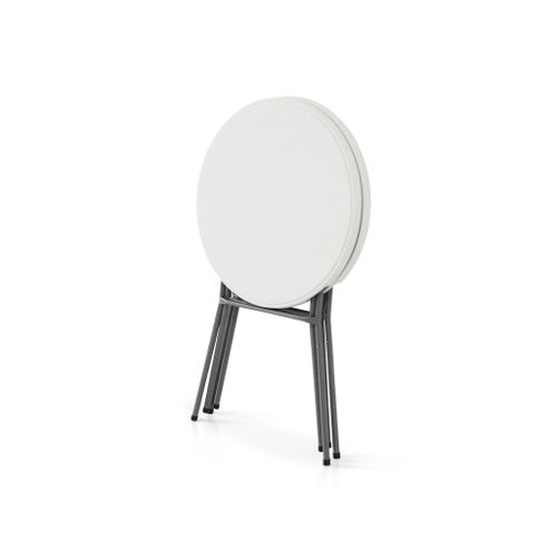 Lot De 4 Tables De Réception. Tables Mange Debout Pliantes Acier Blanc