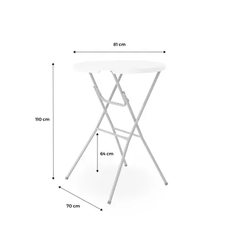Lot De 4 Tables De Réception. Tables Mange Debout Pliantes Acier Blanc
