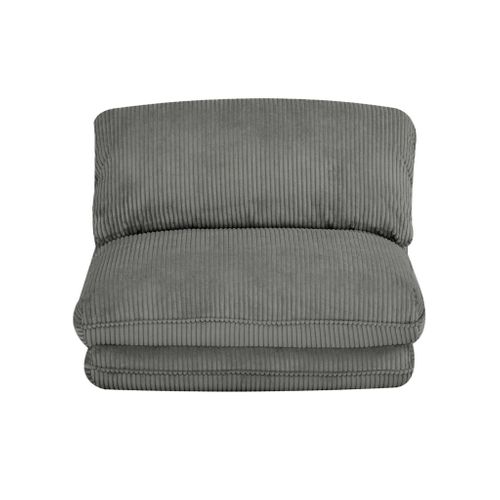 Chauffeuse Matelas Gris Convertible Velours Côtelé Grosse Côte 1 Place Cosy