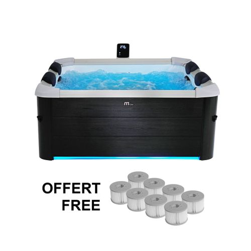 Spa Rigide 6 Places 4 Coussins Hydromassages. 6 Filtres Et Bâche Incluse 160 Cm X 65 Cm