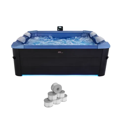 Spa Rigide 6 Places Hydromassages. 4 Coussins + 6 Filtres + Bâche Incluse.