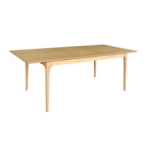 Table à Manger Rectangulaire Extensible Bois D'hévéa Et Placage Frêne Naturel 6-8 Places - 160/210