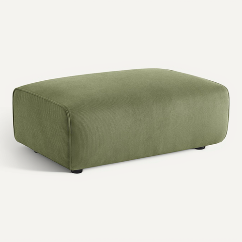 Pouf. Module Pour Canapé. Repose-pieds Pour Canapé 3 Places En Velours Côtelé Vert. L 102 X P 70 X