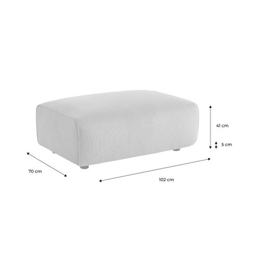 Pouf. Module Pour Canapé. Repose-pieds Pour Canapé 3 Places En Velours Côtelé Vert. L 102 X P 70 X