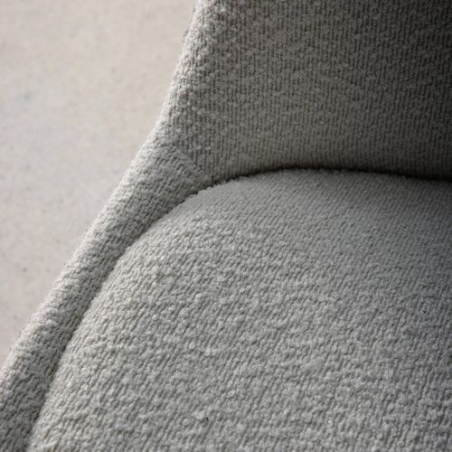 Lot De 4 Chaises Scandinaves Revêtement Bouclette Texturée Gris Clair. Pieds Bois De Hêtre - Nils