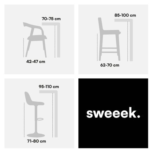 Lot De 4 Chaises Scandinaves Revêtement Velours Côtelé Noir. Pieds Bois De Hêtre - Nils
