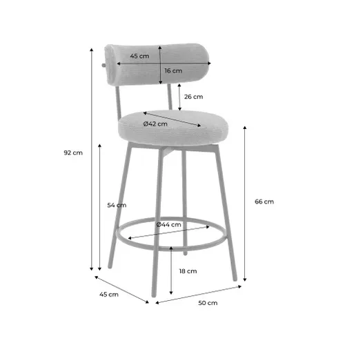 Lot De Deux Tabourets De Bar Assise Rotative Métal Noir Et Simili ...
