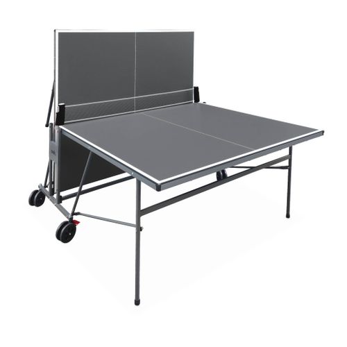 Table De Ping Pong Indoor Gris - Table Pliable Avec 2 Raquettes Et 3 Balles. Pour Utilisation