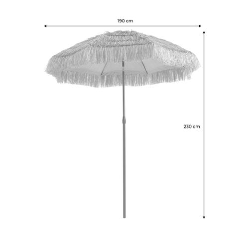 Parasol Paille Droit Acier Imitation Bois. Exotique - Monaco