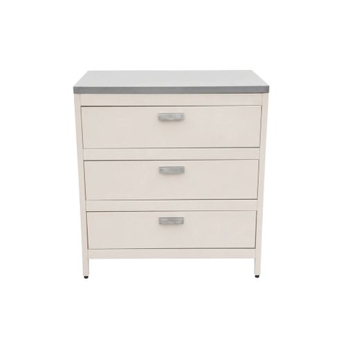 Cuisine D'extérieure En Acier Beige Avec 3 Tiroirs L80cm