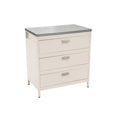 Cuisine D'extérieure En Acier Beige Avec 3 Tiroirs L80cm